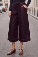 PIPER DRAWSTRING CAPRI DENIM PANTS