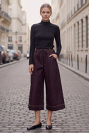 PIPER DRAWSTRING CAPRI DENIM PANTS