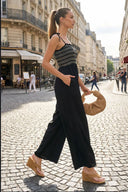 MULTI-COLOR SMOCKING WIDE-LEG JUMPSUIT