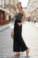 MULTI-COLOR SMOCKING WIDE-LEG JUMPSUIT