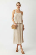 PLEATED MIDI SKIRT