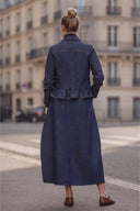 PIPER DRAWSTRING MIDI DENIM SKIRT