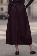PIPER DRAWSTRING MIDI DENIM SKIRT