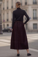PIPER DRAWSTRING MIDI DENIM SKIRT