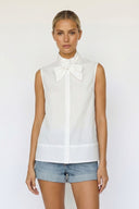 STITCH DETAIL DETACHABLE BOW TOP