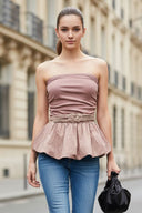 TUBE BUBBLE TOP W/ TWISTED ROPE BELT