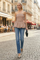 TUBE BUBBLE TOP W/ TWISTED ROPE BELT