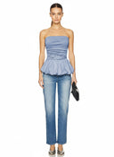 TUBE BUBBLE TOP W/ TWISTED ROPE BELT