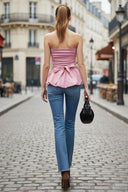 TUBE BUBBLE TOP W/ TWISTED ROPE BELT