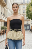 TUBE BUBBLE TOP W/ TWISTED ROPE BELT