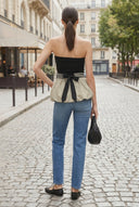 TUBE BUBBLE TOP W/ TWISTED ROPE BELT