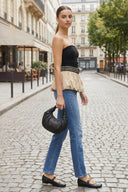 TUBE BUBBLE TOP W/ TWISTED ROPE BELT
