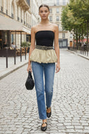TUBE BUBBLE TOP W/ TWISTED ROPE BELT