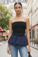 TUBE BUBBLE TOP W/ TWISTED ROPE BELT