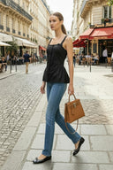 SIDE FRILL DETAIL BOW TOP