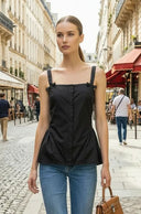 SIDE FRILL DETAIL BOW TOP