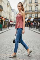 SIDE FRILL DETAIL BOW TOP