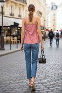 SIDE FRILL DETAIL BOW TOP
