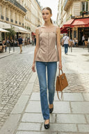 SIDE FRILL DETAIL BOW TOP