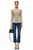 SIDE FRILL DETAIL BOW TOP