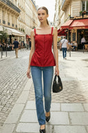 SIDE FRILL DETAIL BOW TOP