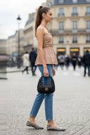 CORD DETAIL HALTER STITCH TOP