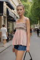 MULTI-COLOR SMOCKING TOP