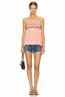 MULTI-COLOR SMOCKING TOP