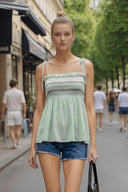 MULTI-COLOR SMOCKING TOP