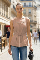 FULL & ZIP PEPLUM TOP