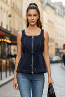 FULL & ZIP PEPLUM TOP