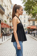 POM-POM TUBE HALTER TOP