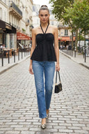 POM-POM TUBE HALTER TOP