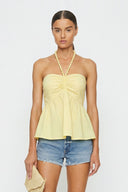 POM-POM TUBE HALTER TOP