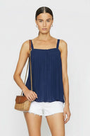 SLEEVELESS PLEATED TANK TOP