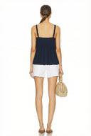 SLEEVELESS PLEATED TANK TOP