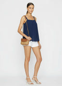SLEEVELESS PLEATED TANK TOP