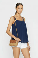 SLEEVELESS PLEATED TANK TOP