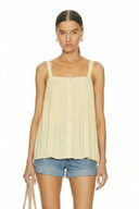 SLEEVELESS PLEATED TANK TOP