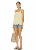 SLEEVELESS PLEATED TANK TOP