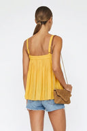 SLEEVELESS PLEATED TANK TOP