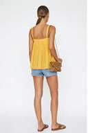 SLEEVELESS PLEATED TANK TOP