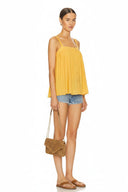 SLEEVELESS PLEATED TANK TOP