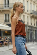 VINTAGE EYELASH LACE CAMISOLE TOP