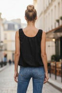IVY EMBROIDERED BUBBLE LINEN TOP