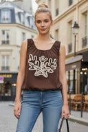IVY EMBROIDERED BUBBLE LINEN TOP