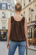 IVY EMBROIDERED BUBBLE LINEN TOP