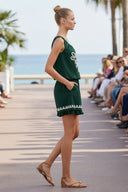 IVY EMBROIDERED BUBBLE LINEN TOP