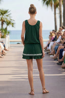 IVY EMBROIDERED BUBBLE LINEN TOP