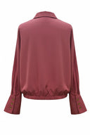 FRONT ZIP BELL CUFFS BLOUSE
